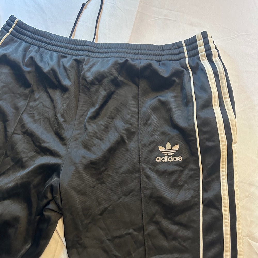 Adidas Originals Mens XL Black White 3-Stripe Trefoil Logo Track Pants XL - Picture 4 of 6